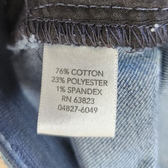 Cj Banks Dark Wash Denim Cuffed 4 pocket design Knee length Shorts Women's Sz 4 - Picture 7 of 10